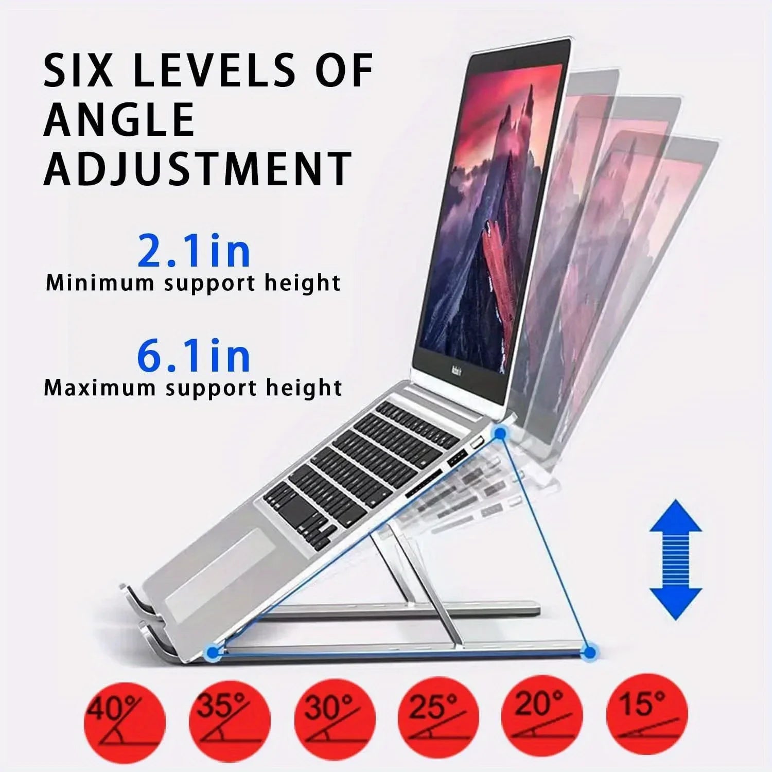 Enhanced Ventilation Adjustable Aluminum Laptop Stand