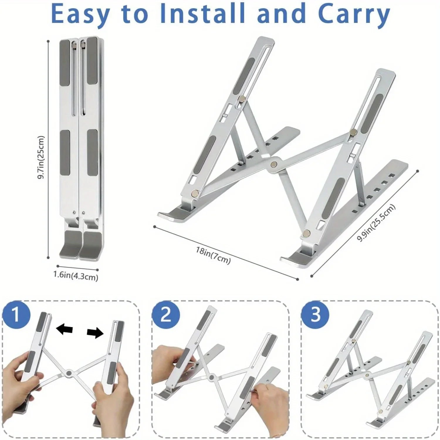 Enhanced Ventilation Adjustable Aluminum Laptop Stand